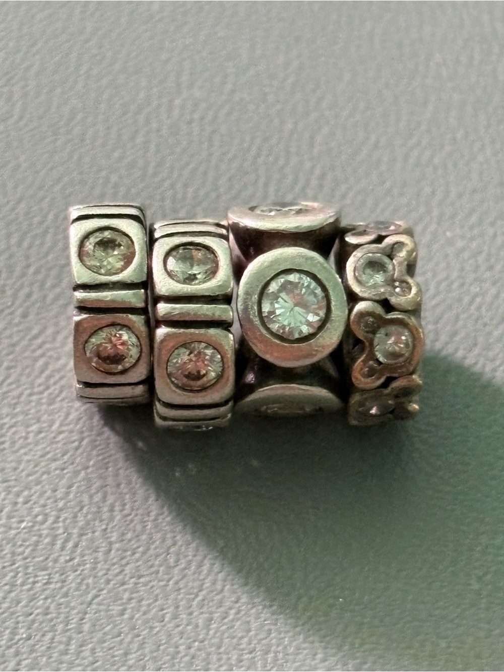 Pandora Sterling Silver Clear Crystal 4 spacers